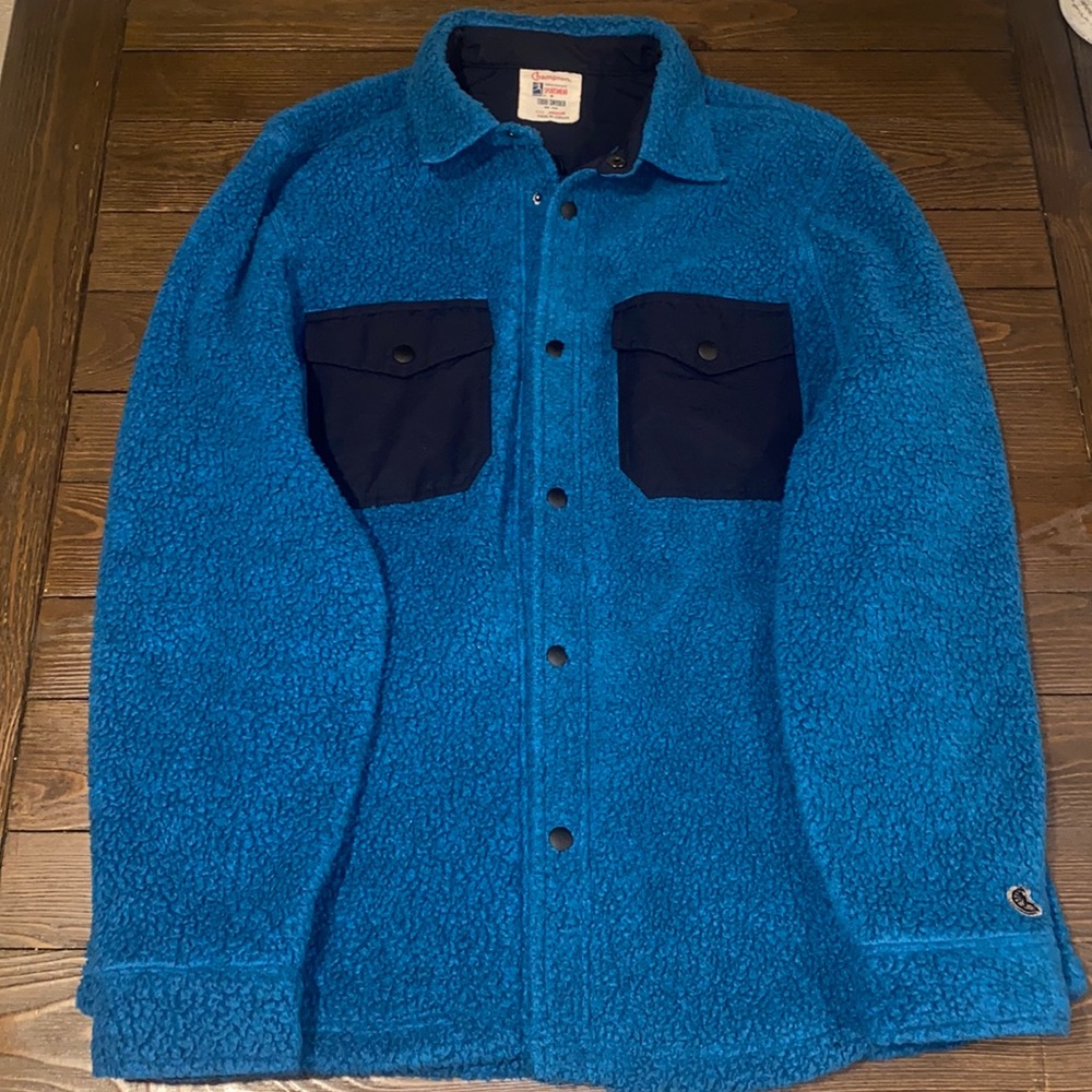 CHAMPION+TODD SNYDER POLARTEC FLEECE BUTTON UP JACKET - MEDIUM